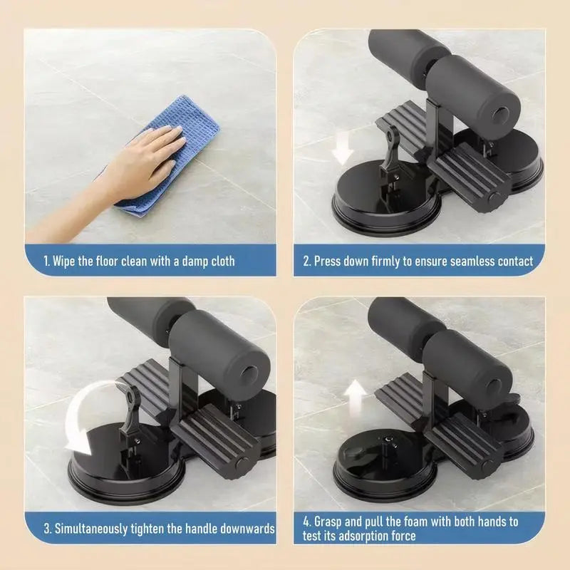 Sit up Exercise Equipment for Home Workouts,Sit up Bar for Floor with Foot Holder,Abs Workout Equipment,Sit up Assistant Device,Ab Crunch Machine,Sit up Foot Anchor with Rubber Suction Cup
