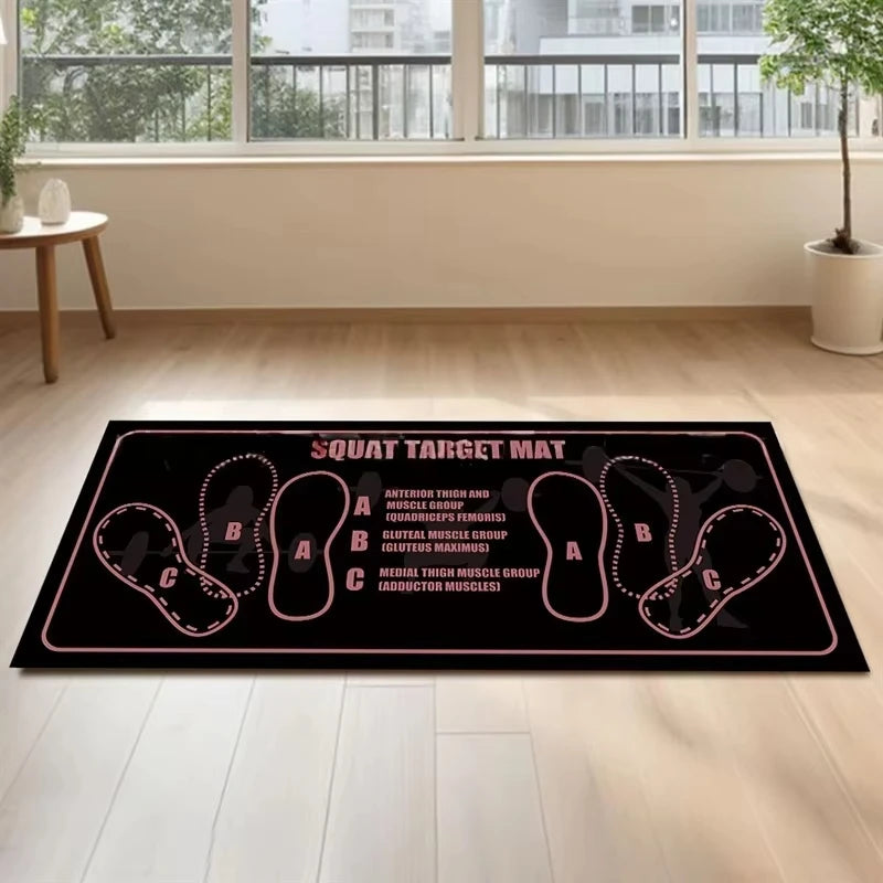 35X80Cm Two-Color Squat Mat Non-Slip and Durable with Instructions Suitable for Home Gym Living Room and Bedroom Use