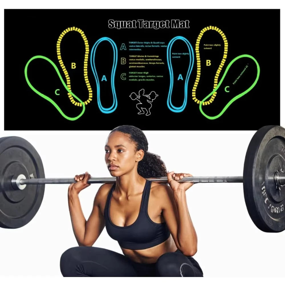 35X80Cm Two-Color Squat Mat Non-Slip and Durable with Instructions Suitable for Home Gym Living Room and Bedroom Use