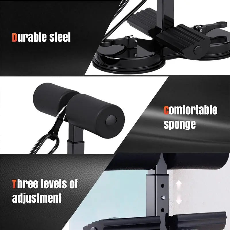 Sit up Exercise Equipment for Home Workouts,Sit up Bar for Floor with Foot Holder,Abs Workout Equipment,Sit up Assistant Device,Ab Crunch Machine,Sit up Foot Anchor with Rubber Suction Cup