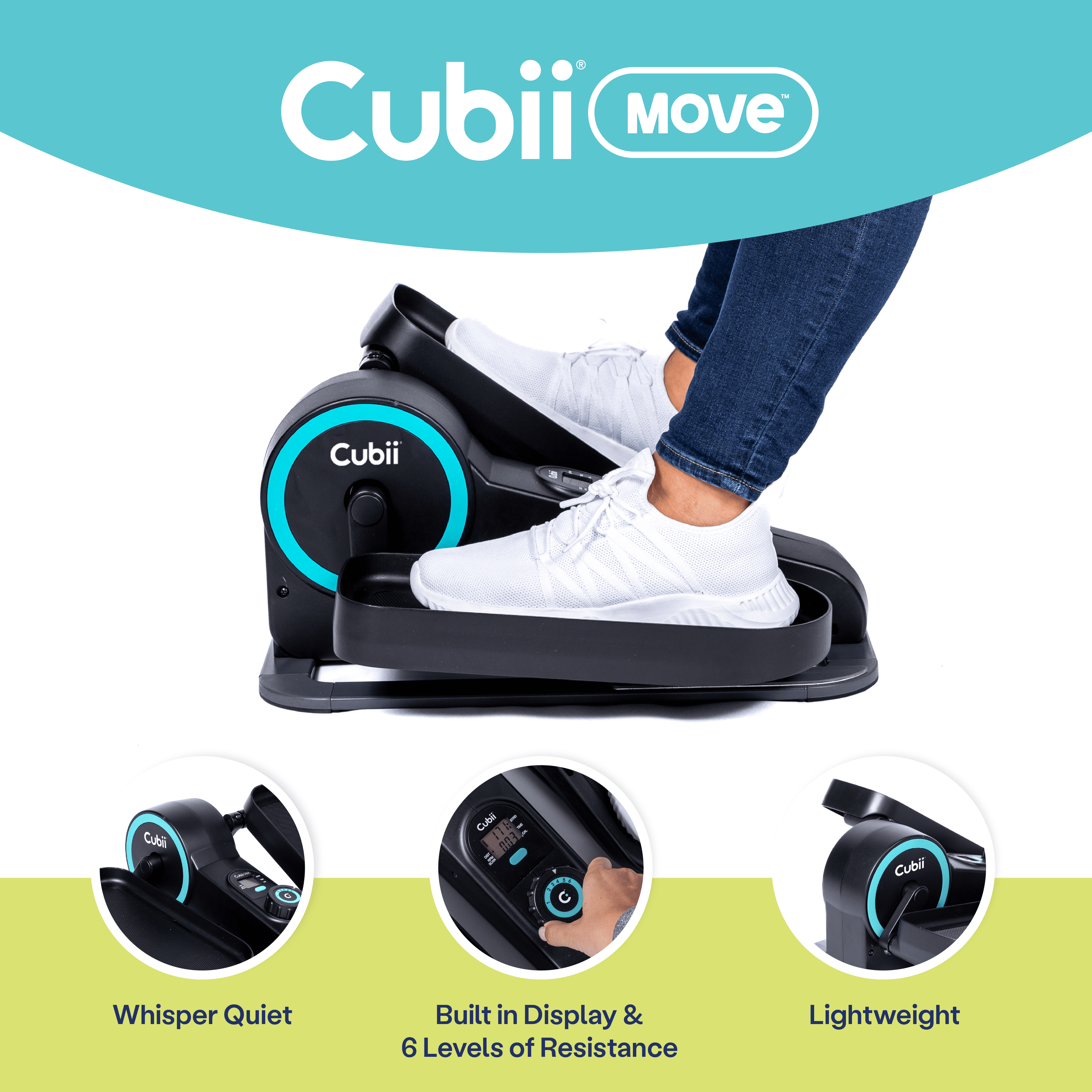 Transform Your Fitness Routine with the Move Under Desk Elliptical Bike - Portable, Adjustable, and Perfect for Any Space