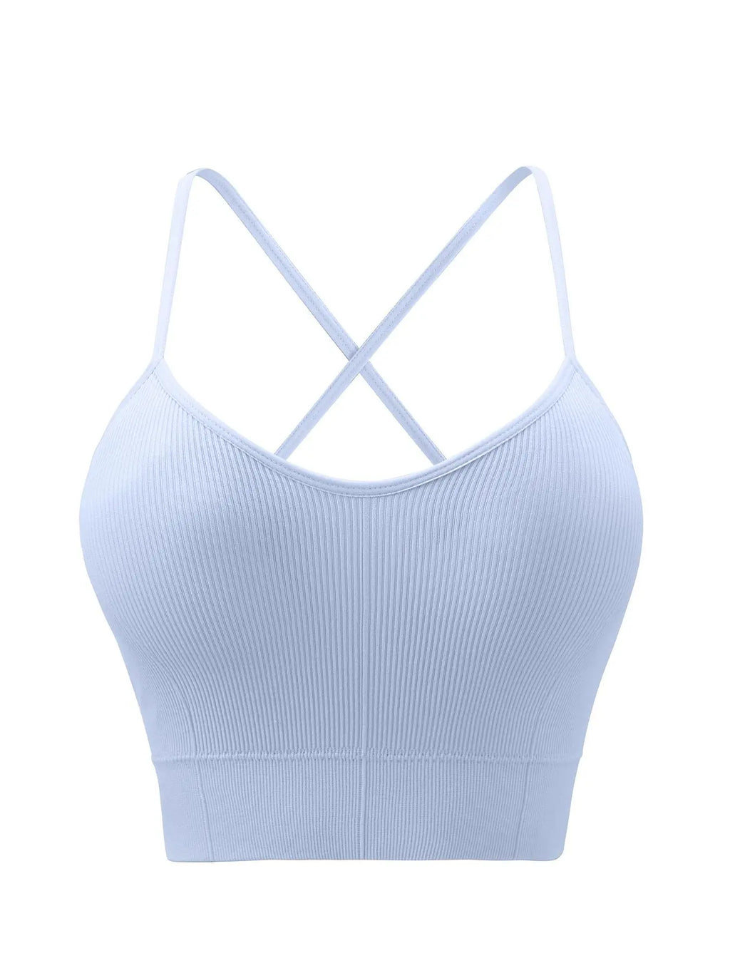 Women'S Solid Criss Cross Backless Sports Bras, Fall Back-To-School Clothing, Gym Clothing, Breathable High Elasticity Padded Wireless Sports Bra for Yoga Gym Workout Running Tennis Pickleball, Sports Bra for Women Top, Sports Bra, Activewear