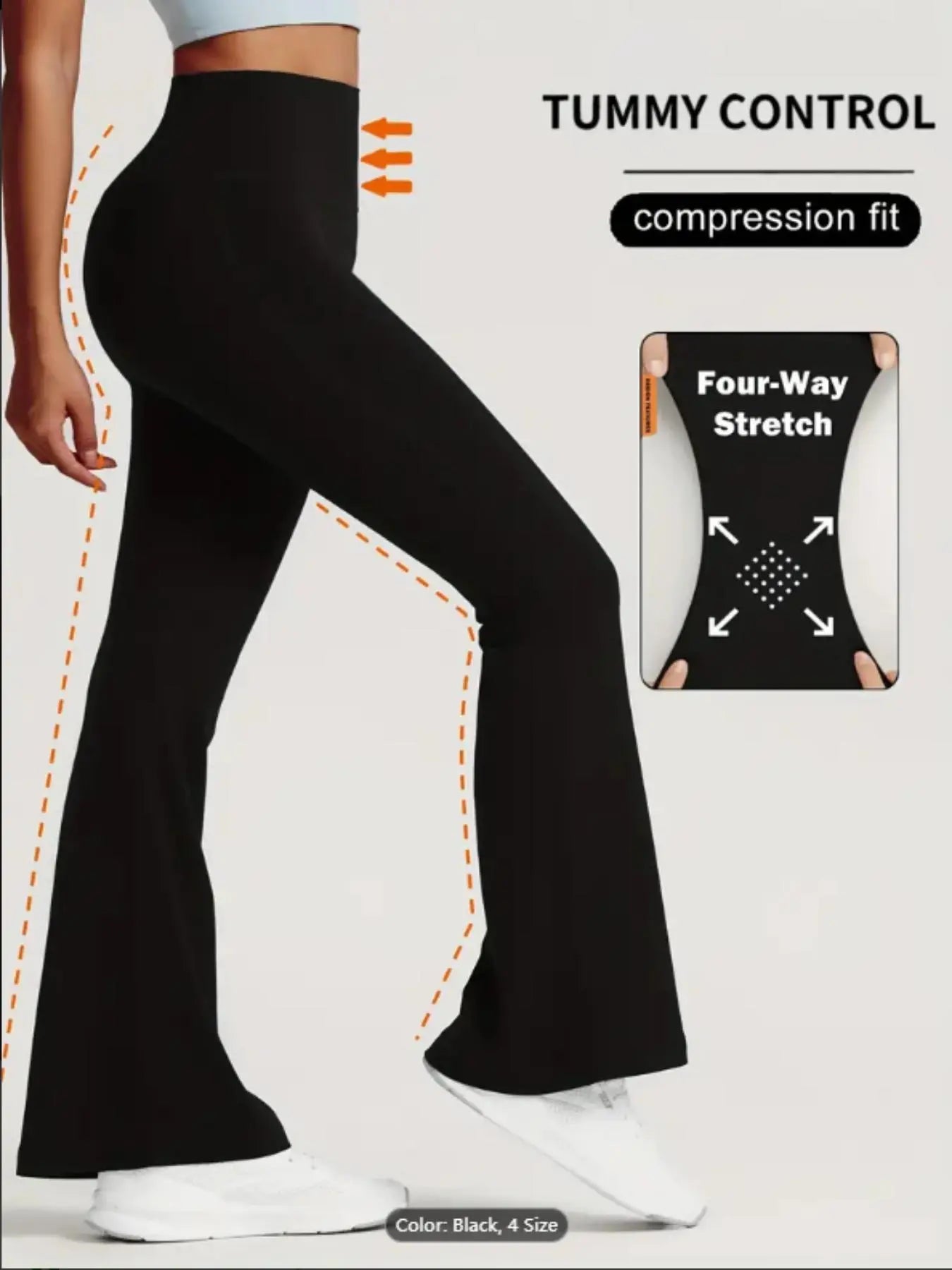 Women'S Groove Solid High Waist Flare Leg Sports Leggings, Casual Comfy Breathable Bell Bottoms Trousers for Yoga Gym, Women Sport & Outdoor Clothing