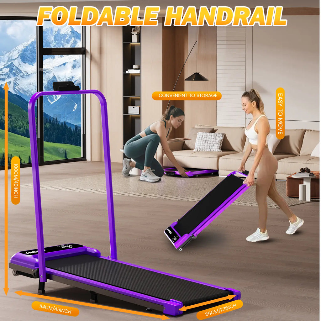 【Adjustable Incline】 YAGUD Foldable Treadmill, Low-Noise Motor Walking Pad, 265Lbs Weight Capacity, Remote Control & Wheels for Easy Mobility, Comes with Free Resistance Bands, Dual Shock-Absorption System Springstatements