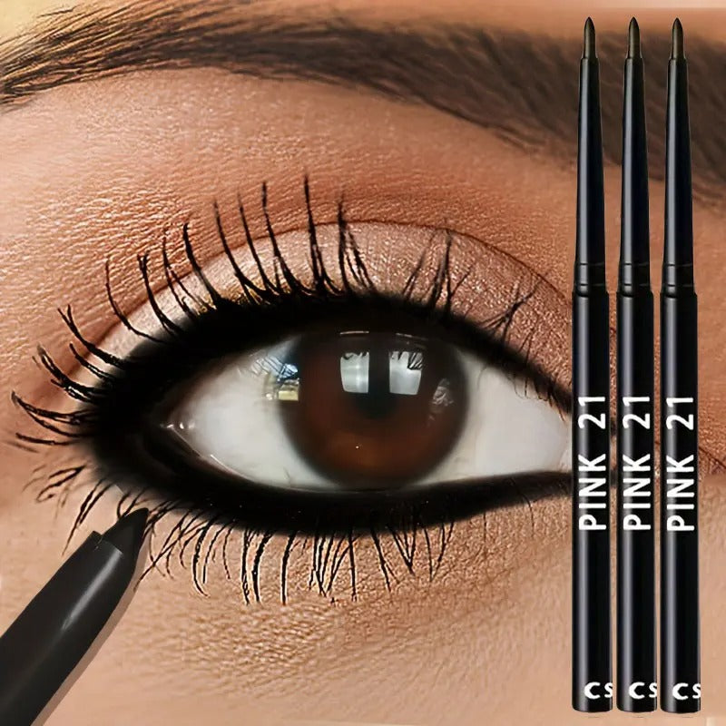 3-Piece Waterproof Black Eyeliner Pencil Set