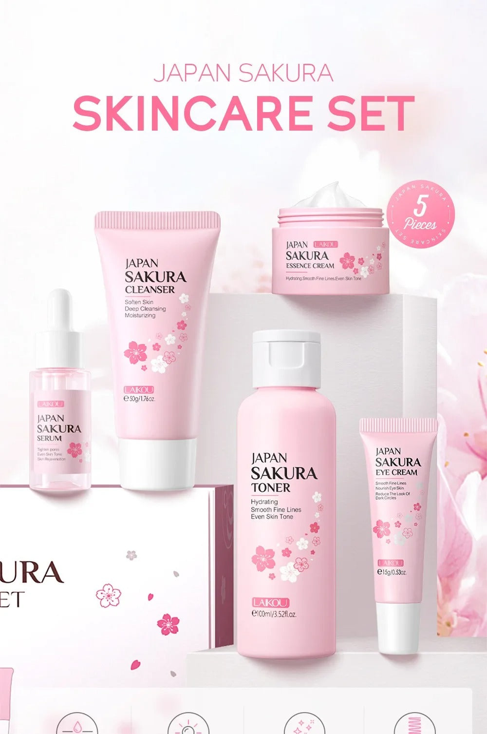 Sakura Skin Care Set – Moisturizing & Fine Line Care